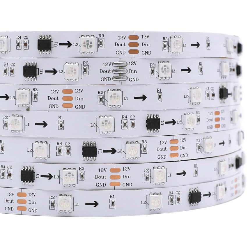 WS2811 DC12V 150LEDs Programmable LED Strip Lights, Addressable Digital Full Color Chasing Flexible LED Strips, Indoor Use, 5m/16.4ft Per Reel By Sale WS2811 DC12V 150LEDs Programmable LED Strip Lights, Addressable Digital Full Color Chasing Flexible LED Strips, Indoor Use, 5m/16.4ft Per Reel By Sale